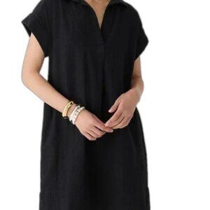 J.Crew Gauze V-Neck Shirtdress NWT Black sz 2x